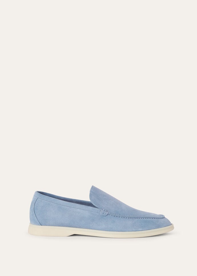 L0r0 P1ana Summer Walk Loafers Blue For Men FAI3276