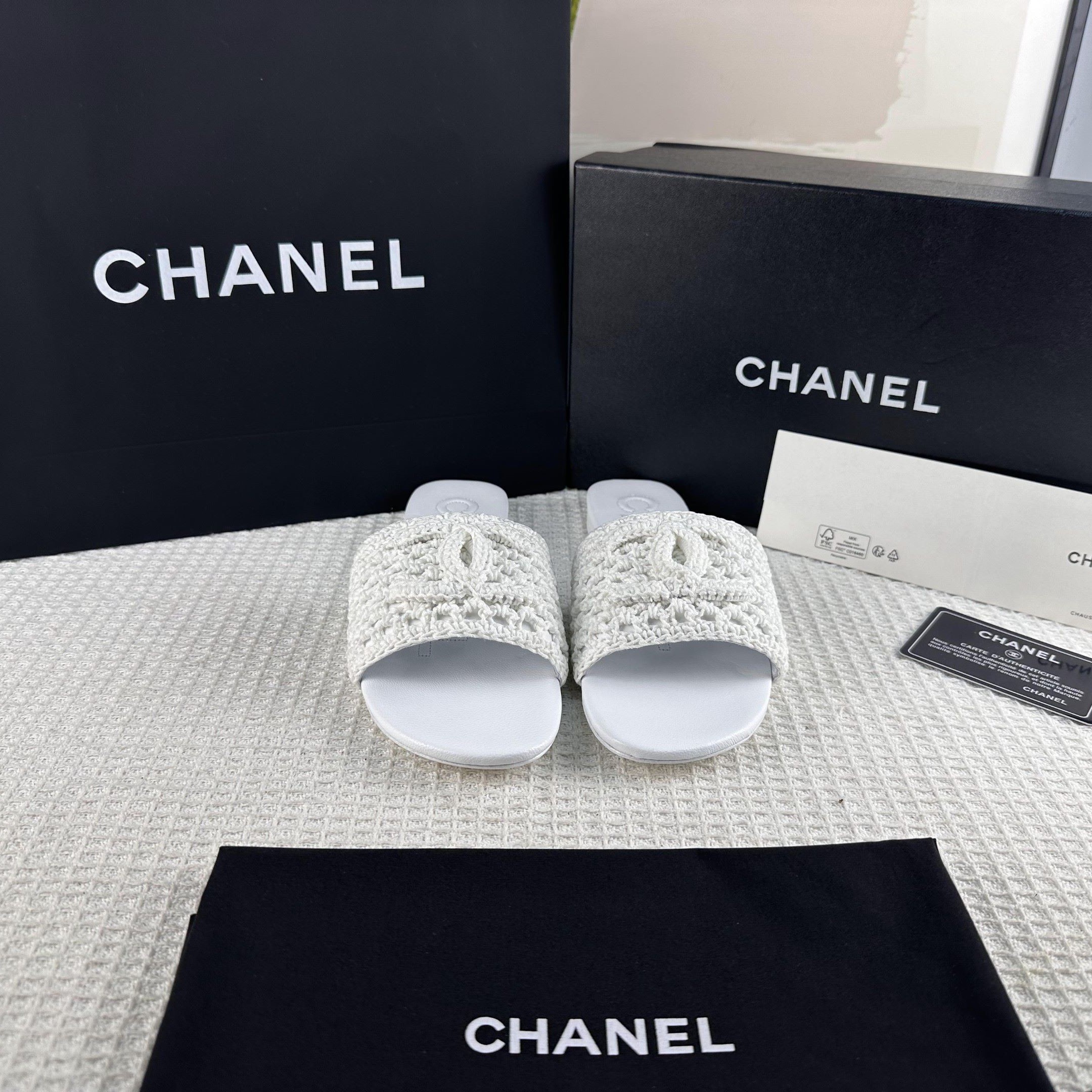 Ch**el Mules Sandals White For Women G45516 B16073 NW158