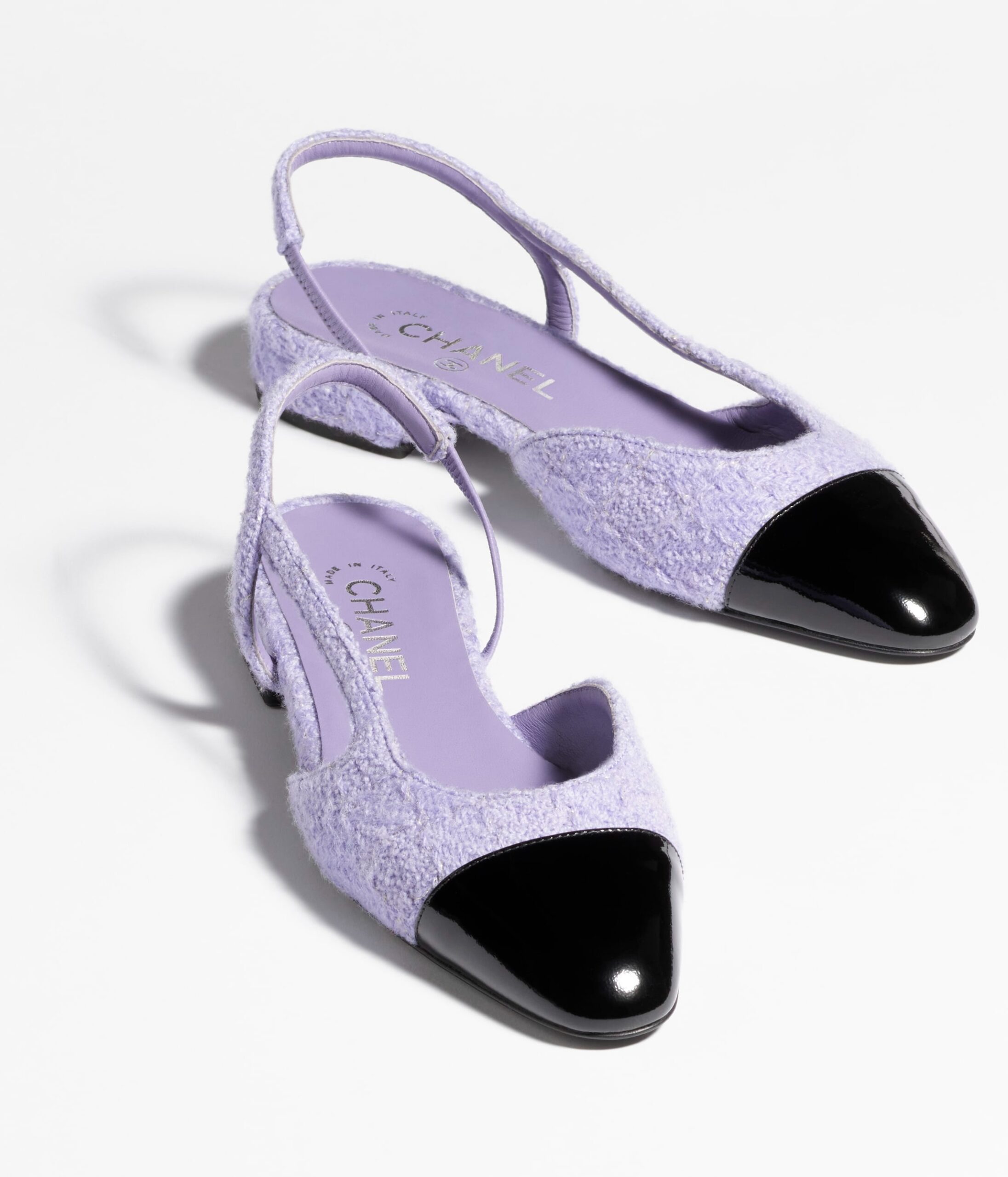 Ch**el Slingbacks Sandals Lilac And Black For Women G31319 B17157 NZ562