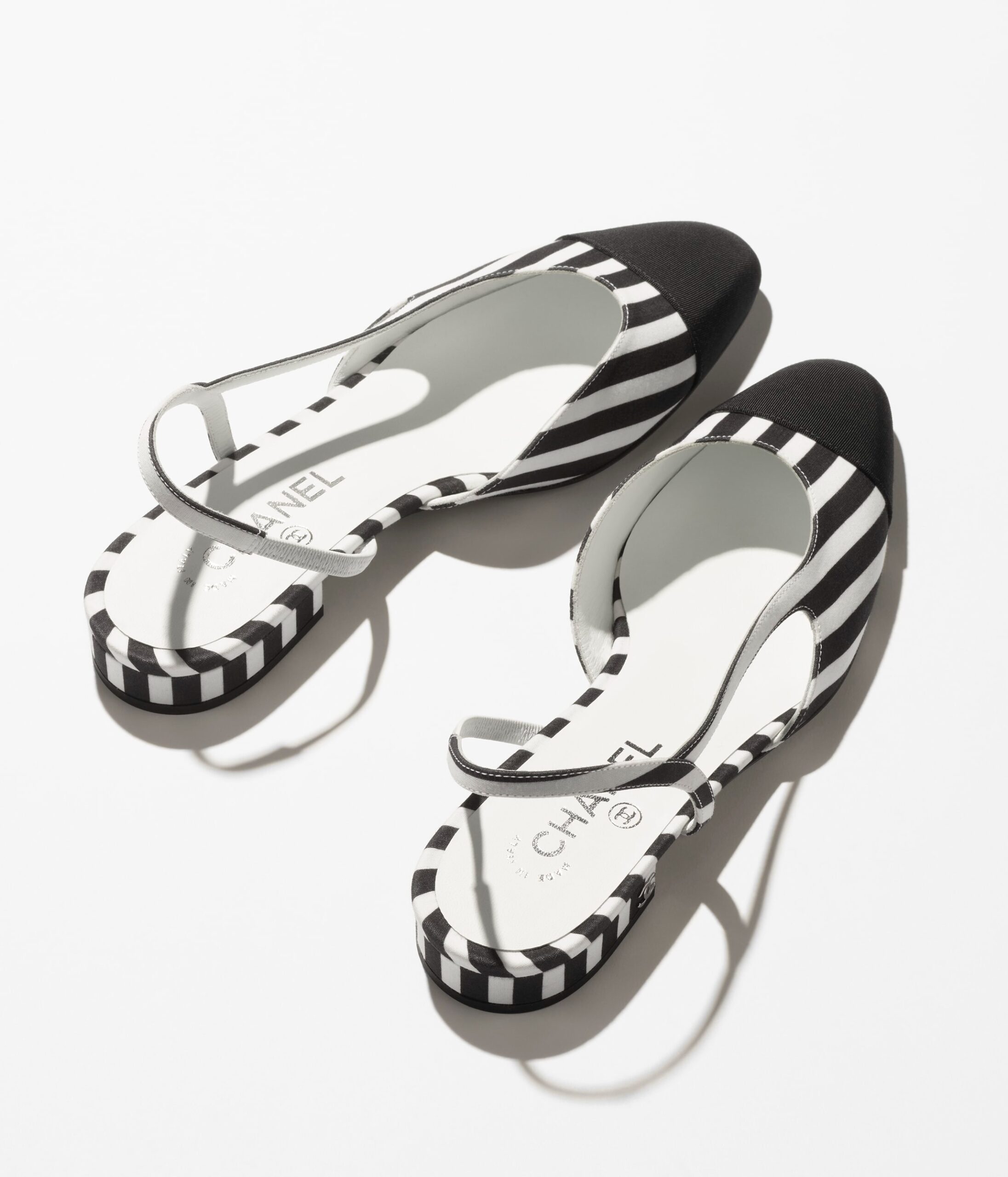 Ch**el Slingbacks Sandals White And Black For Women G31319 B16024 NW006