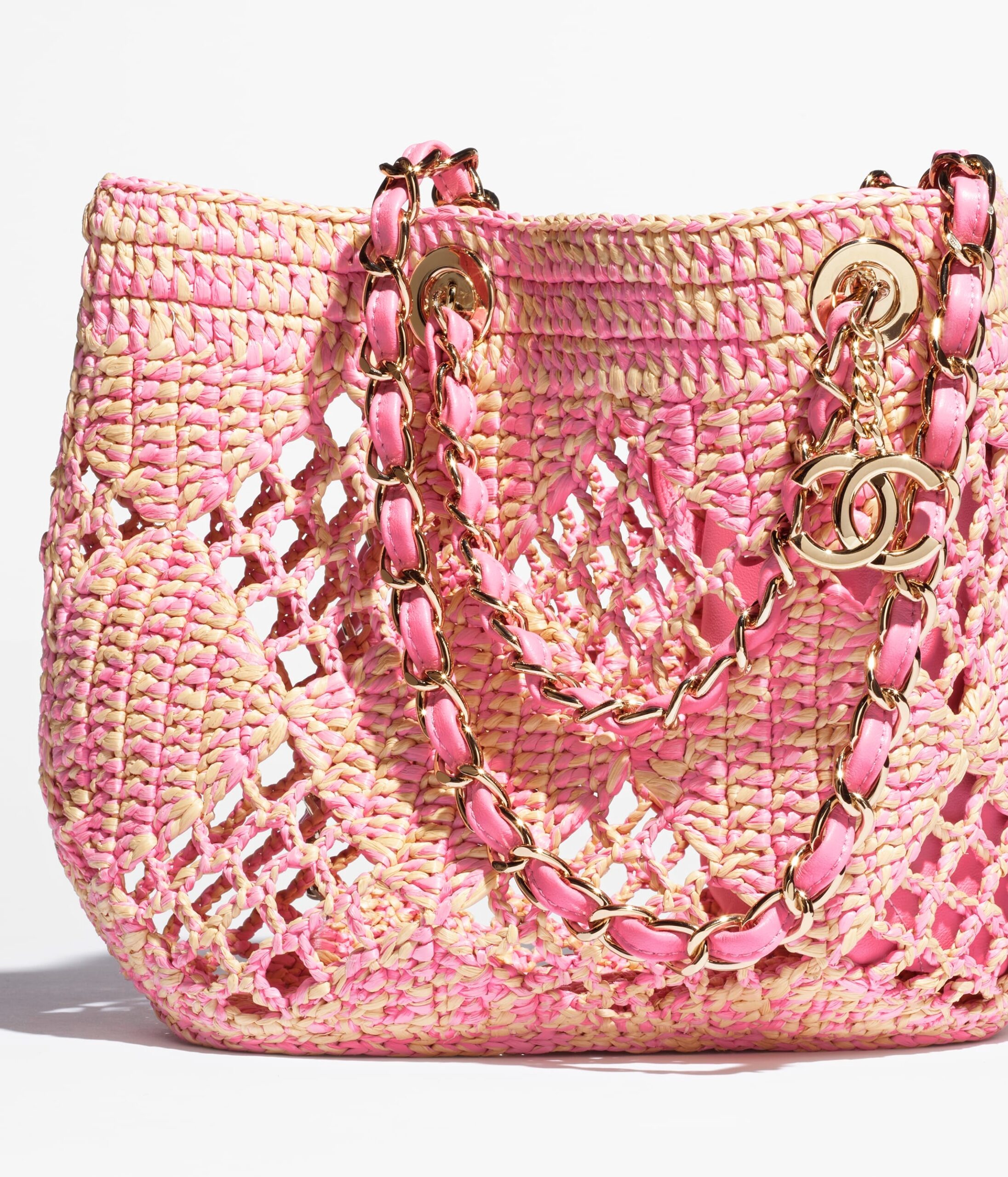 Ch**el Small Shopping Bag Beige And Pink For Women AS4714 B15546 NW425