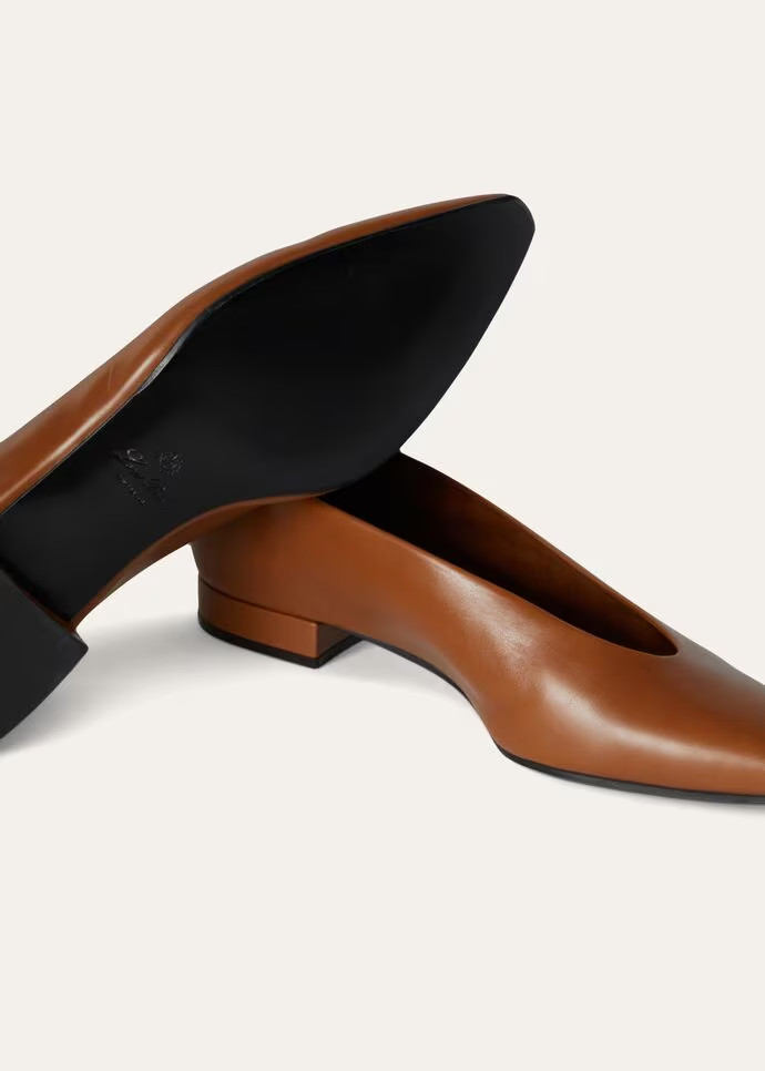 L0r0 P1ana Rebecca Ballerinas Saddle Brown For Women – FAN3737 E424