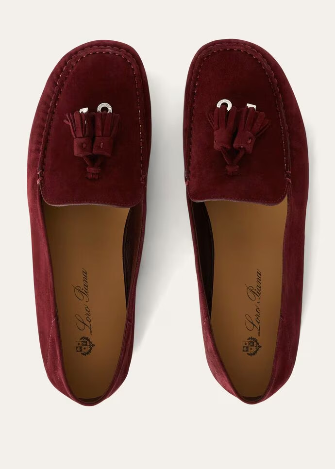 L0r0 P1ana Dot Sole Walk Loafers Wild Plum For Women – FAN0109 Q06B