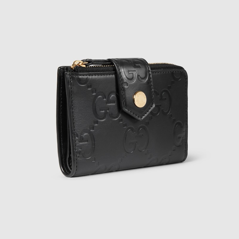 Gvc*1 GG Medium Wallet Black For Women 6.7in/17cm 790131 AADLO 1000