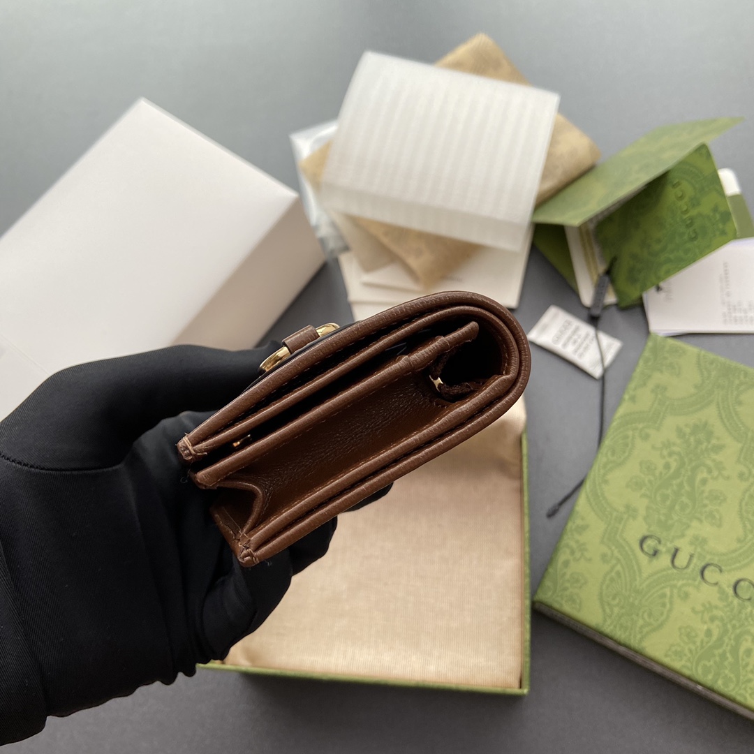 Gvc*1 Horsebit 1955 Card Case Wallet Brown For Women 4.3in/11cm 621887 92TCG 8563