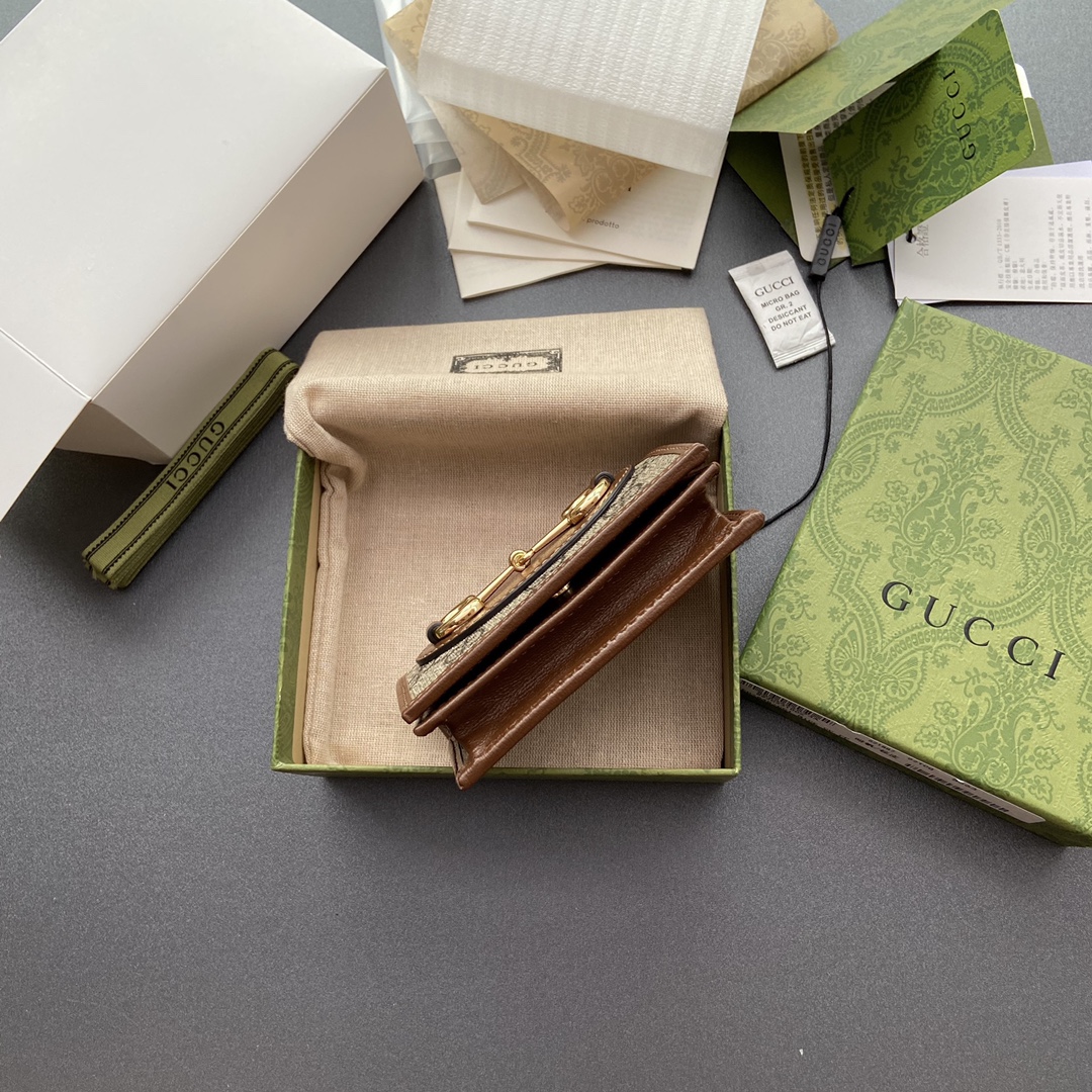 Gvc*1 Horsebit 1955 Card Case Wallet Brown For Women 4.3in/11cm 621887 92TCG 8563