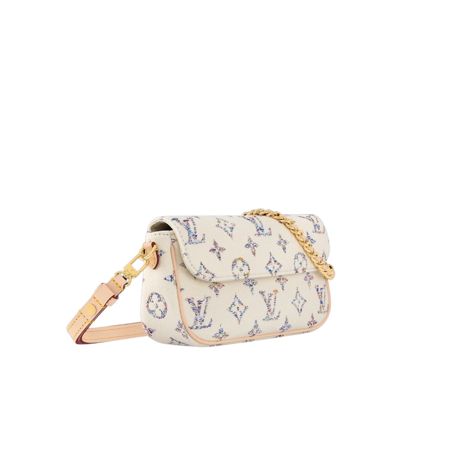 L0vis Vvtt0n Wallet On Chain Ivy Multicolor White For Women 23.5cm/9.3in – M83499