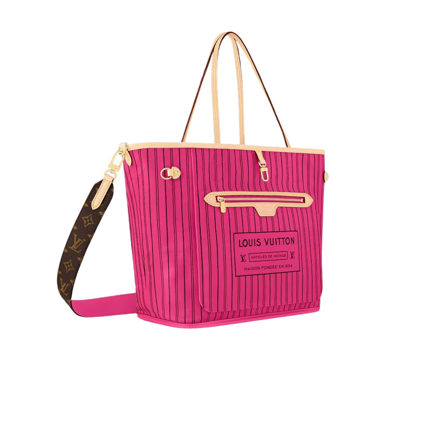 L0vis Vvtt0n Neverfull Bandoulière Inside Out MM Rose For Women 31cm/12.2in – M12257