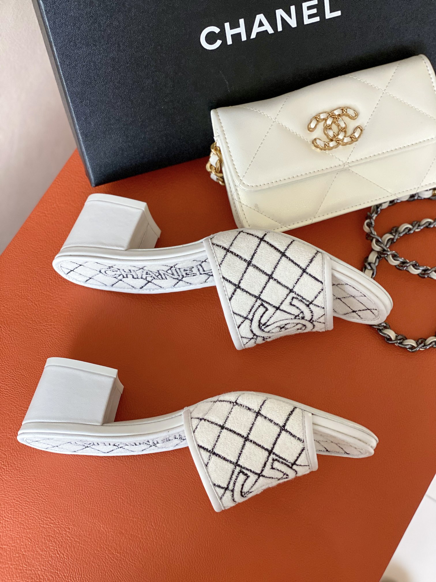 Ch**el Sandals White For Women 1.77in/4.5cm