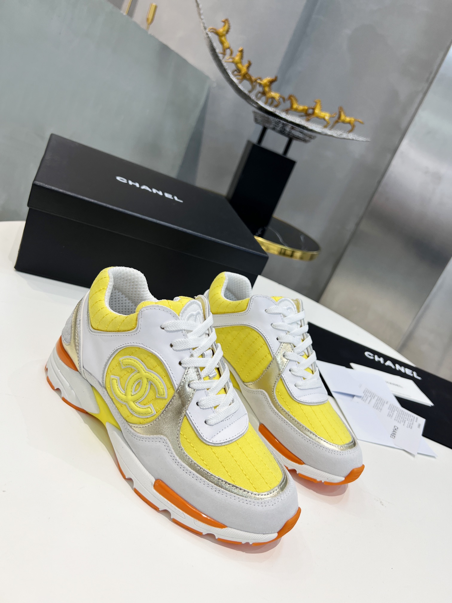 Ch**el Sneakers Yellow For Women