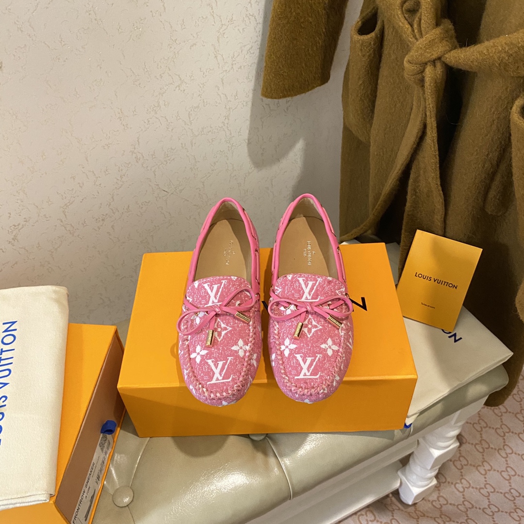 L0vis Vvtt0n Gloria Flat Loafer Pink For Women