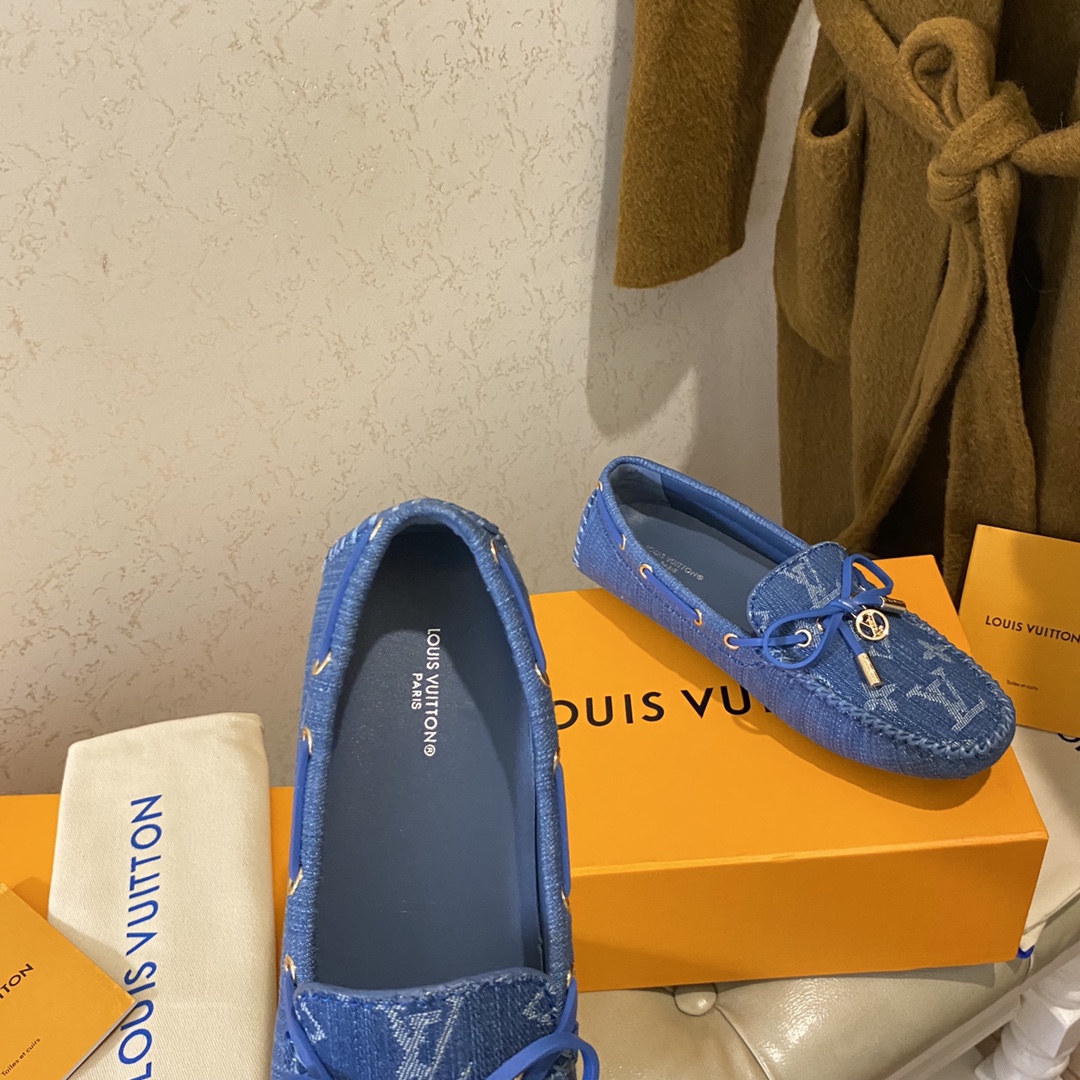 L0vis Vvtt0n Gloria Flat Loafer Blue For Women