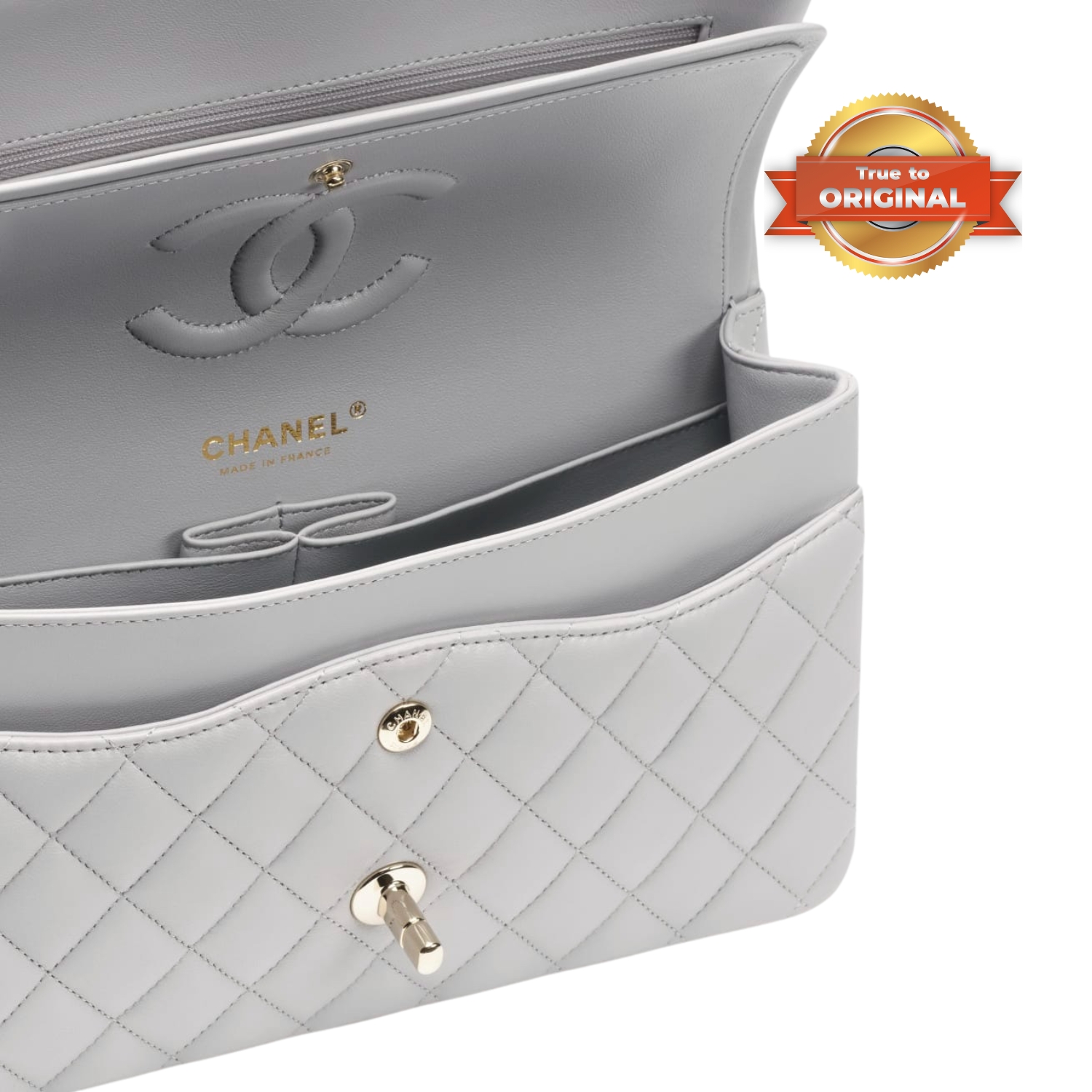 [True-to-ORIGINAL] Ch**el Classic 11.12 Handbag Gray For Women 9.9in/25.5cm A01112 Y04059 NZV46