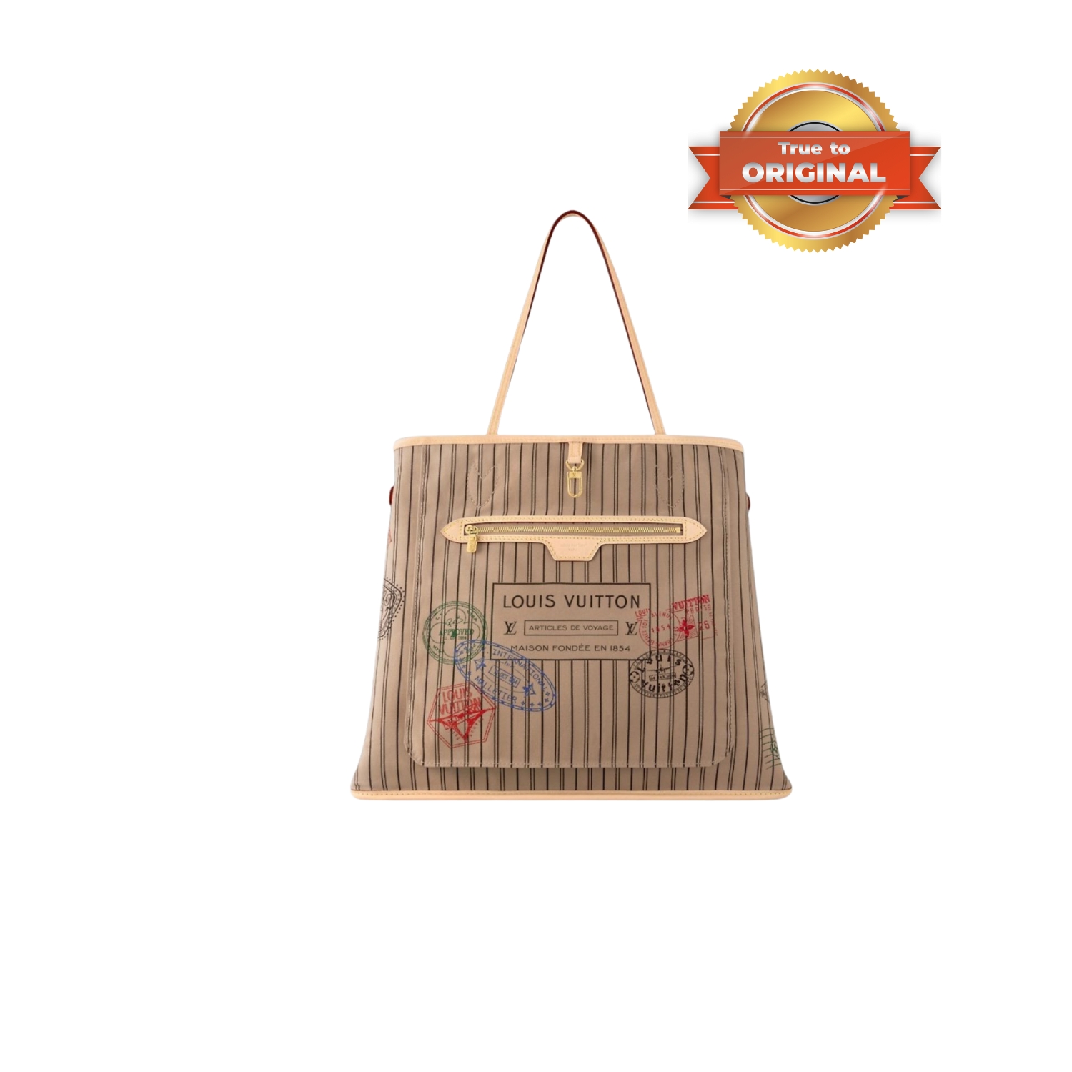 [True-to-ORIGINAL] L0vis Vvtt0n Neverfull Bandoulière Inside Out GM Beige For Women 39cm/15.4in M11948