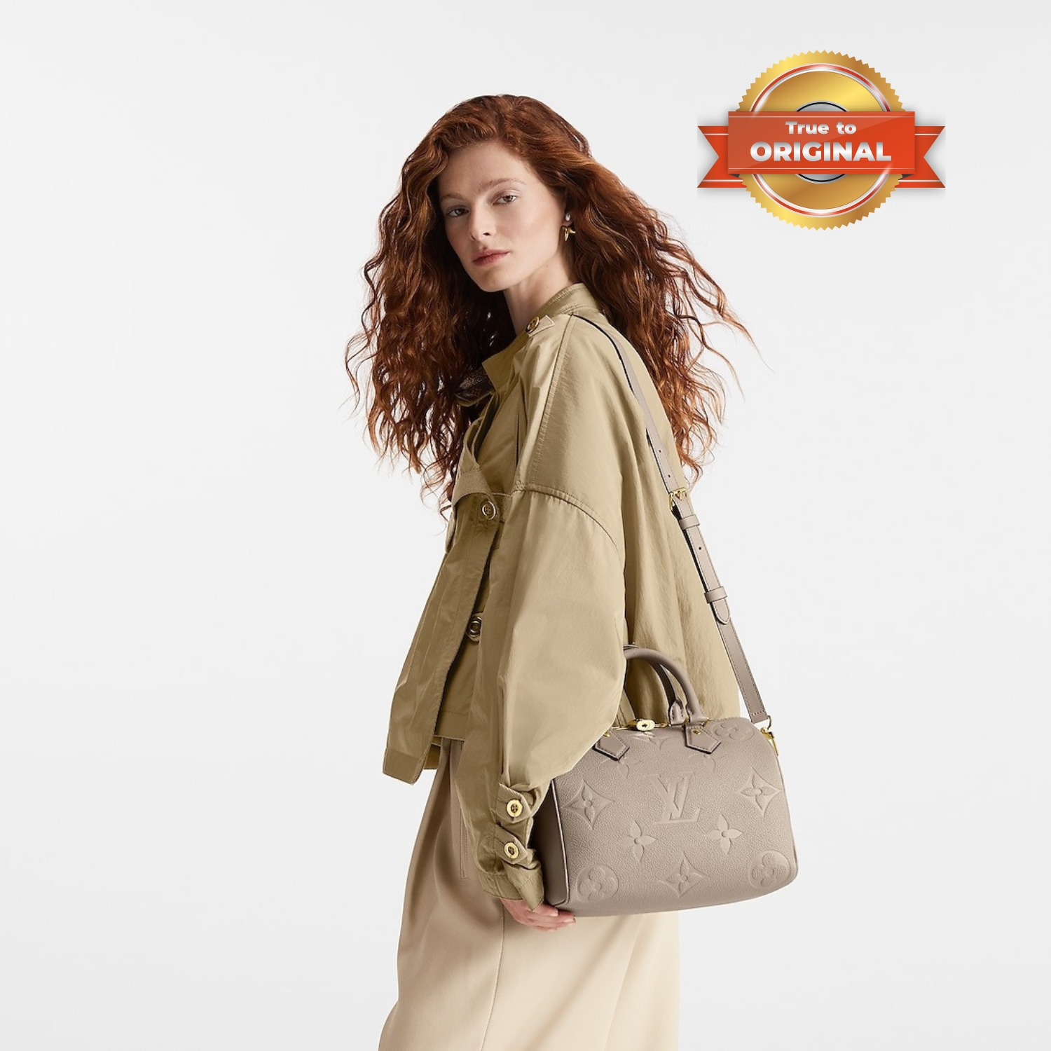 [True-to-ORIGINAL] L0vis Vvtt0n Speedy Bandoulière 25 Monogram Empreinte Tourterelle For Women 25cm/9.8in M59273