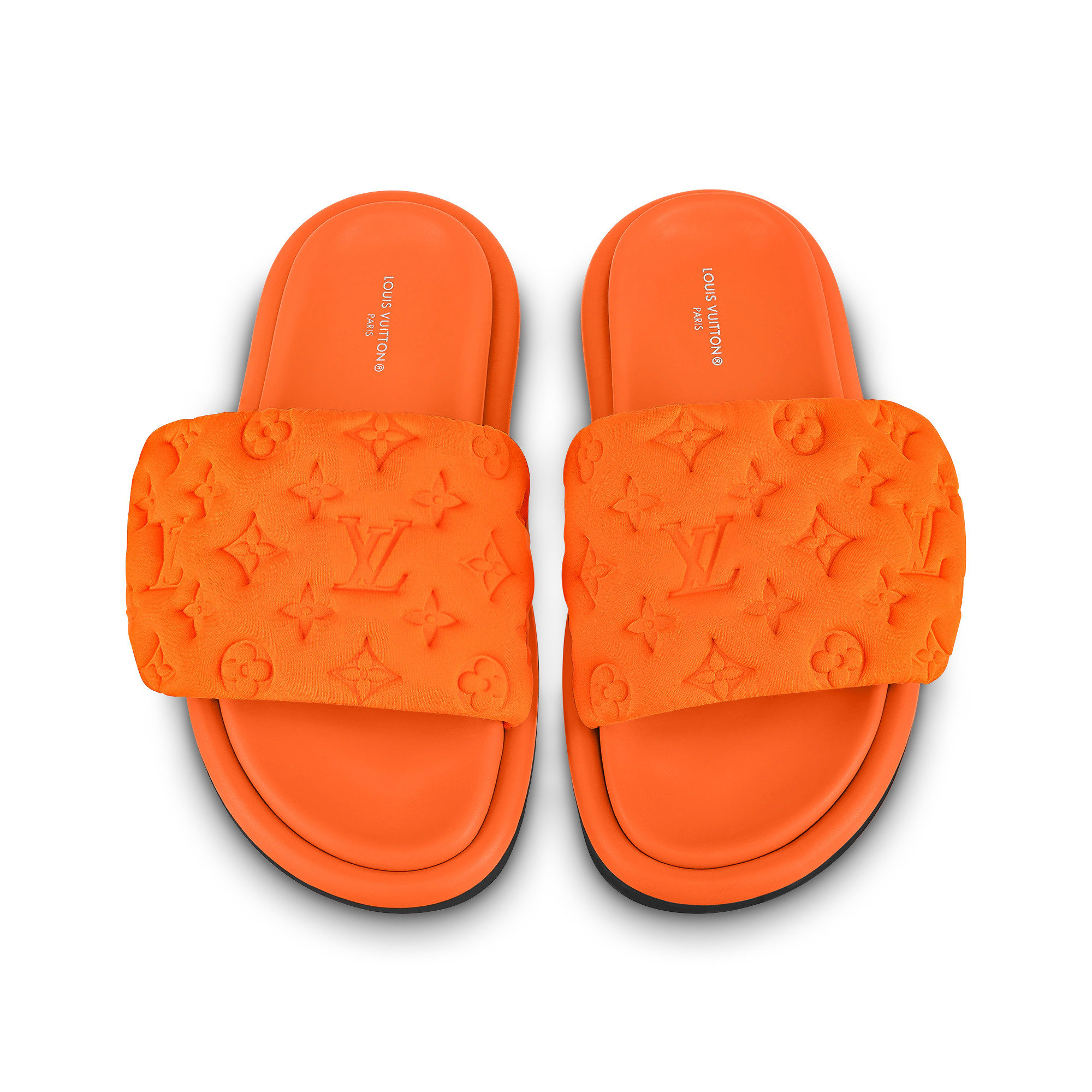 L0vis Vvtt0n Pool Pillow Flat Comfort Mule Orange For Women 1AB1NE