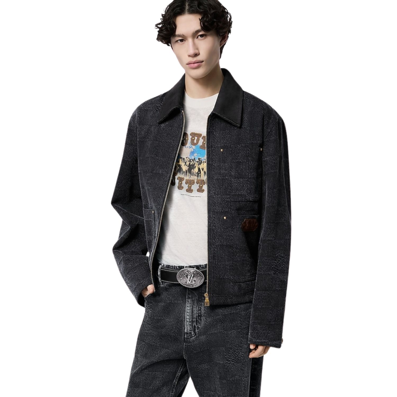 L0vis Vvtt0n LV Shield 35mm Reversible Belt Black For Men