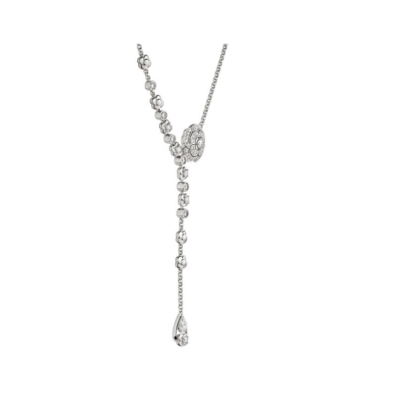 Ch**el Bouton De Camélia Necklace White Gold For Women J12058