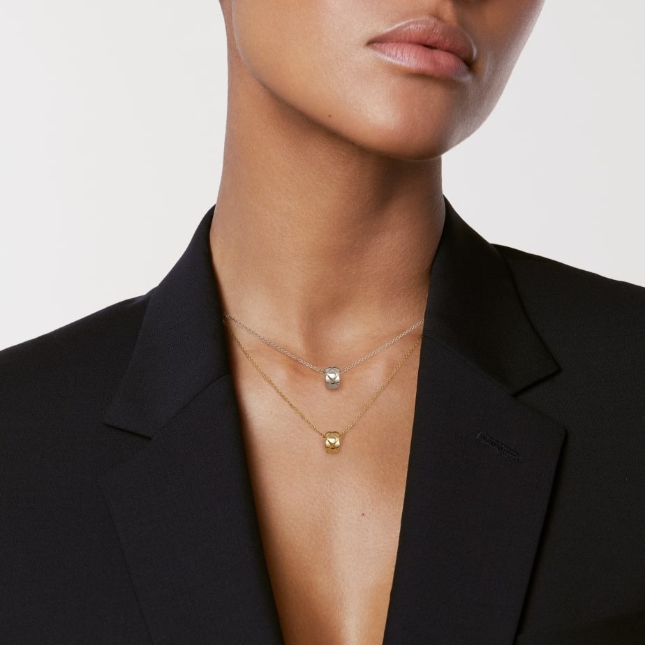 Ch**el Coco Crush Necklace White Gold For Women J12307