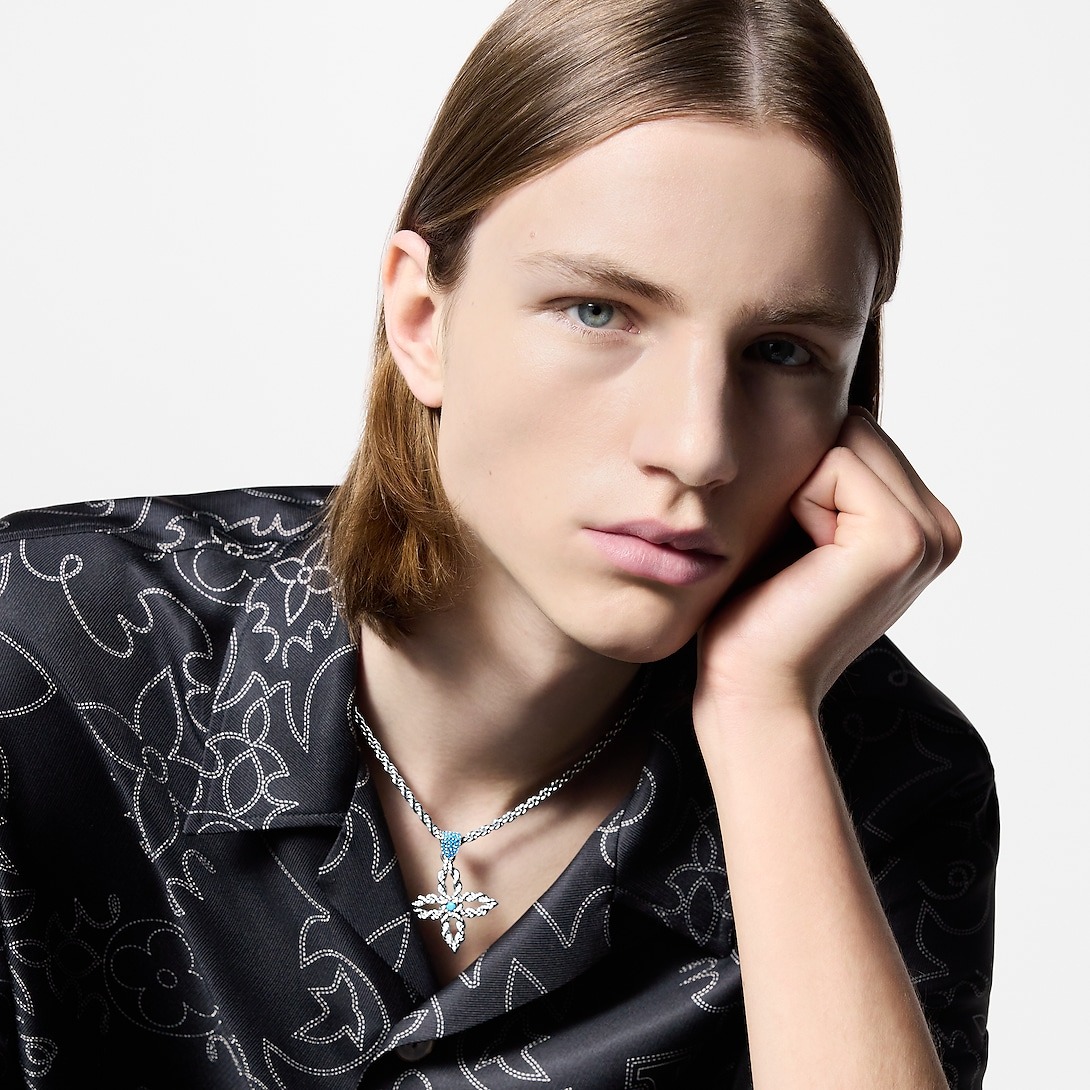 L0vis Vvtt0n LV Flower Rope Pendant Necklace For Men 45cm/18in M02062