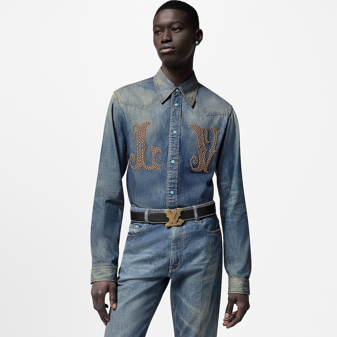 L0vis Vvtt0n LV Rodeo 40mm Reversible Belt Brown For Men M8727U