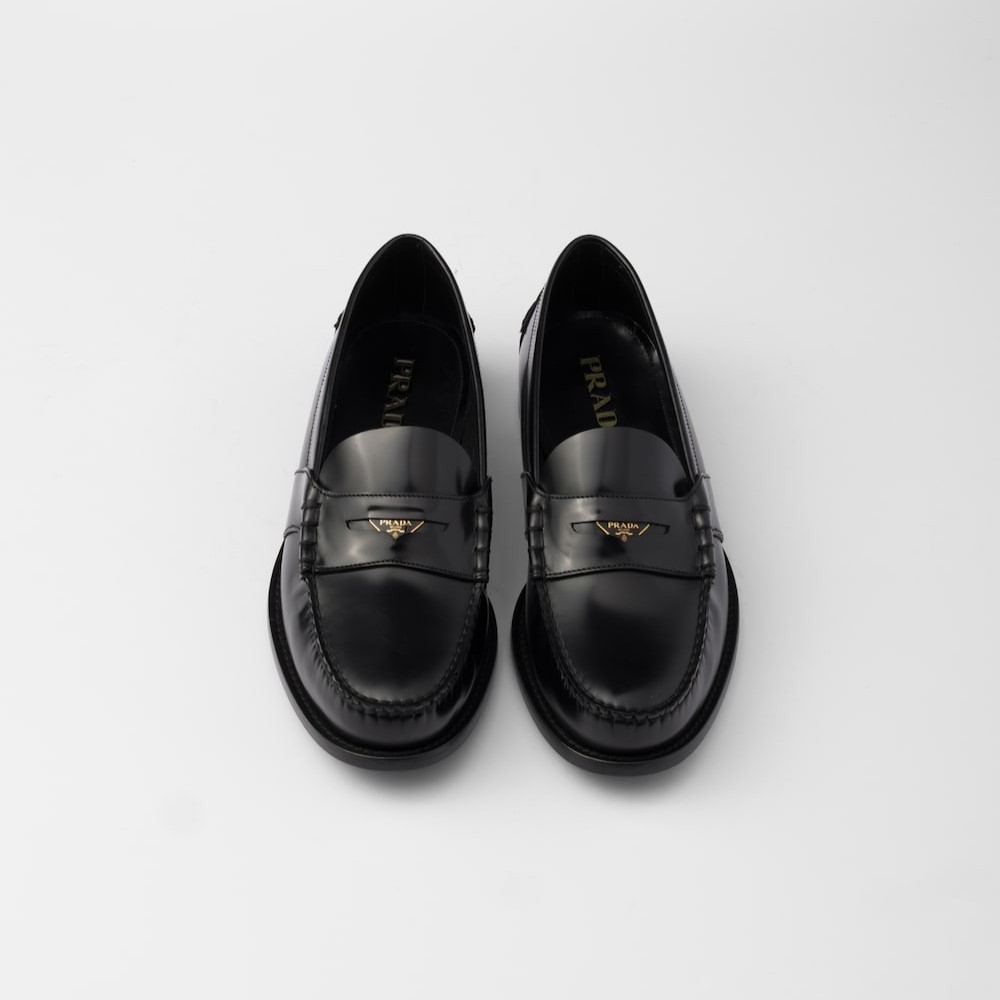 Pra*a Brushed Leather Loafers Black For Men 2DB222_055_F0002_F_X000