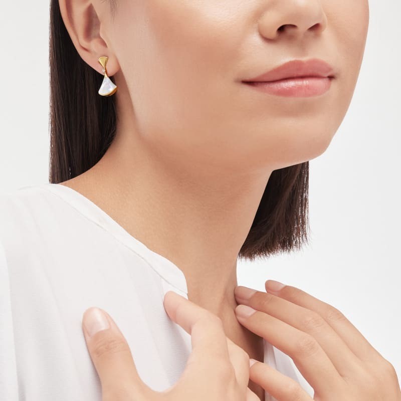 Bv1g*ai Divas’ Dream Earrings Yellow Gold For Women 357513