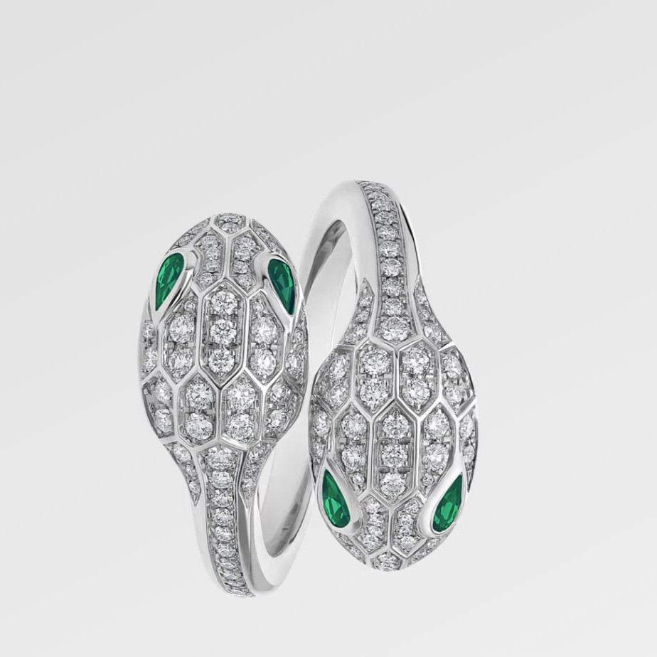 Bv1g*ai Serpenti Seduttori Ring White Gold For Women 358100