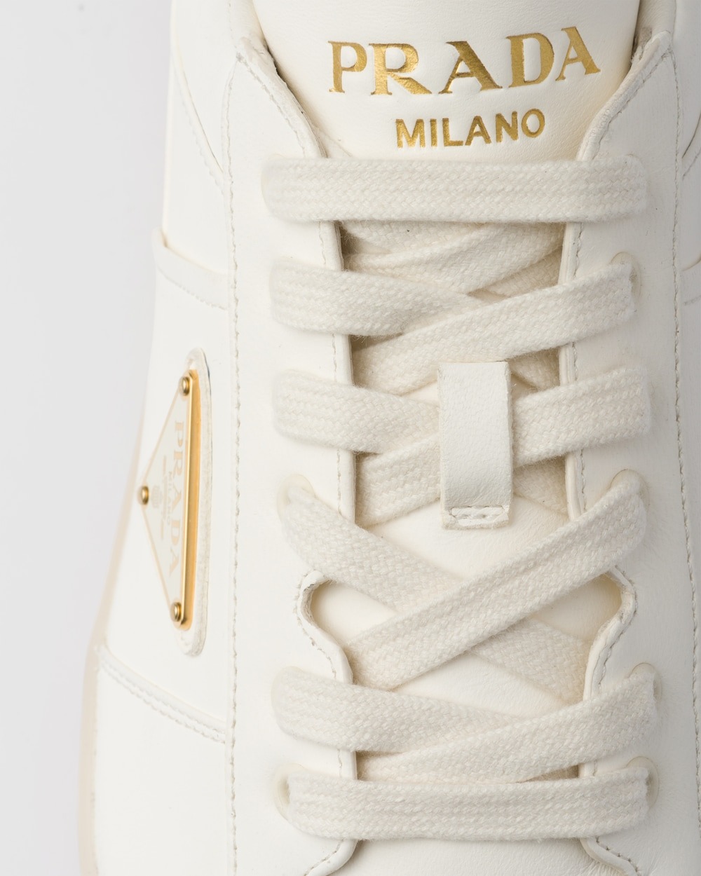 Pra*a Downtown Nappa Leather Sneakers Ivory For Men 2EE364_038_F0304_F_D001