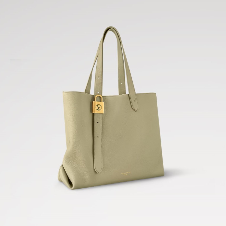 L0vis Vvtt0n Low Key Cabas MM Bag Clay Green For Women 18.5in/47cm M25343