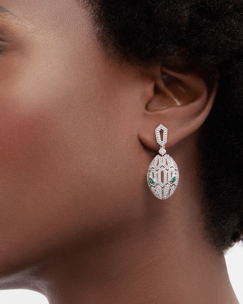 Bv1g*ai Serpenti Seduttori Earrings White Gold For Women 352756
