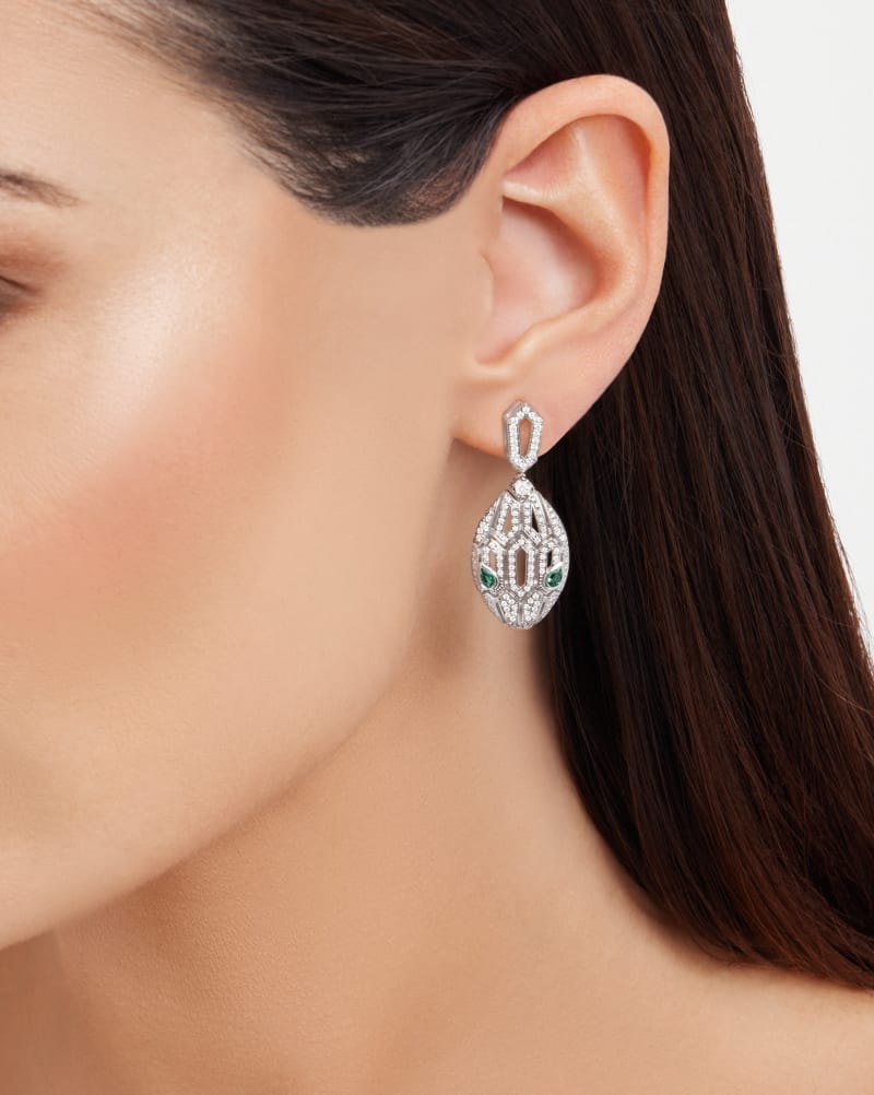 Bv1g*ai Serpenti Seduttori Earrings White Gold For Women 352756