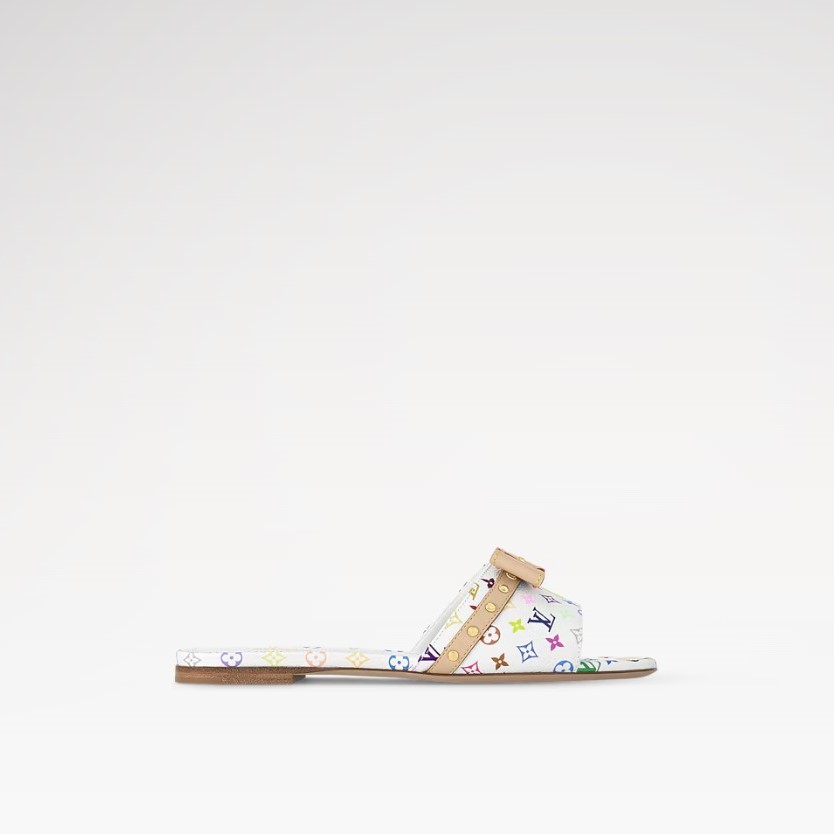 L0vis Vvtt0n LV x TM 6AM Flat Mule White For Women 1AGZUV