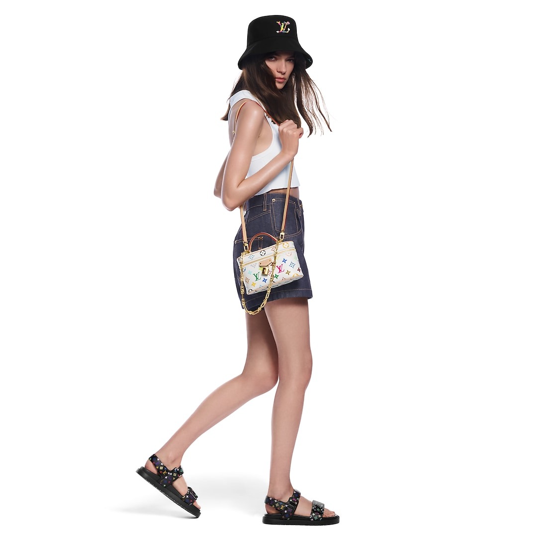 L0vis Vvtt0n LV x TM LV Sunset Flat Comfort Sandal Black For Women 1AGXF6