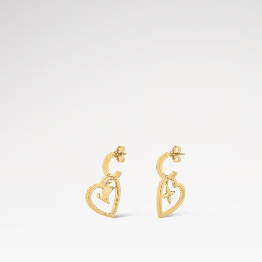 L0vis Vvtt0n My LV Heart Earrings Gold-Toned For Women M02308
