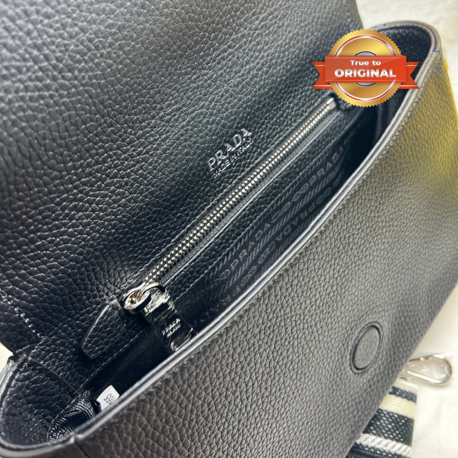 [True-to-ORIGINAL] Pra*a Small Shoulder Bag In Black For Women 9in/ 23cm 1BD314_2DKV_F0002_V_3OO