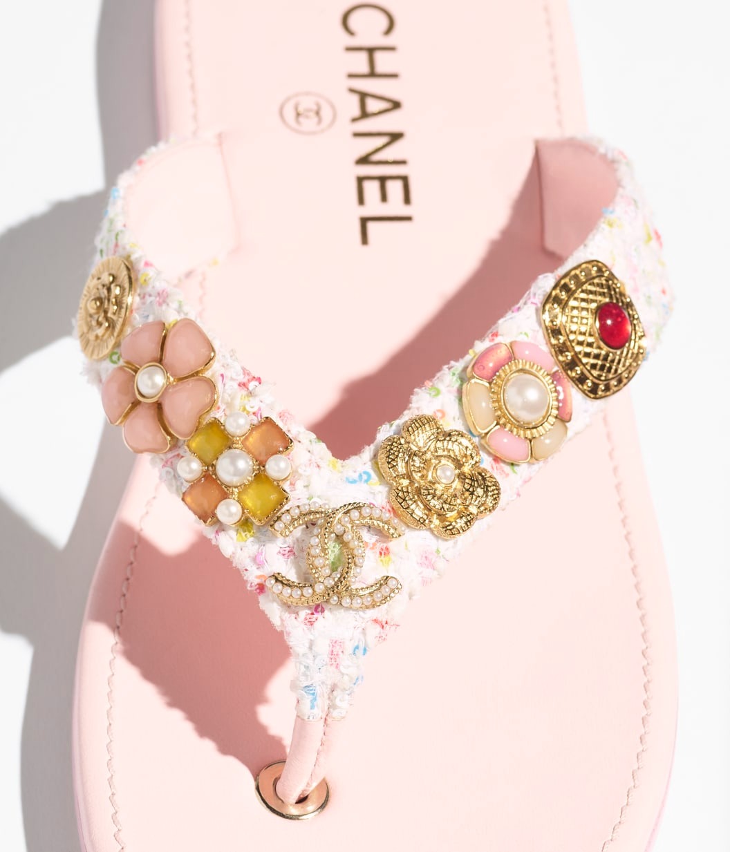 Ch**el Blooming Charms Thongs Light Pink For Women G46304-B19719-NAEPT