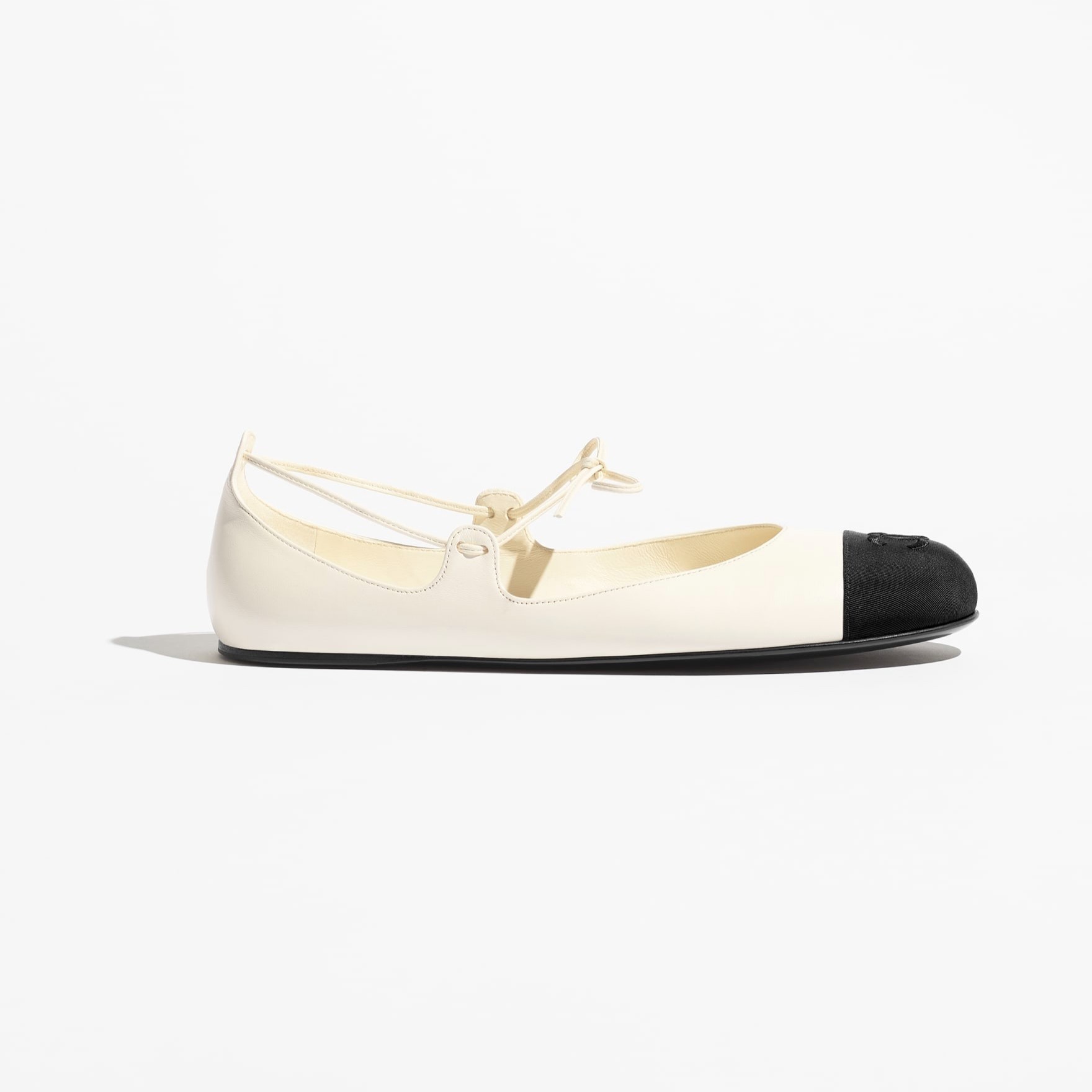 Ch**el Emblematic Codes Mary Janes Ivory/Black For Women G46324-B19725-NAERC