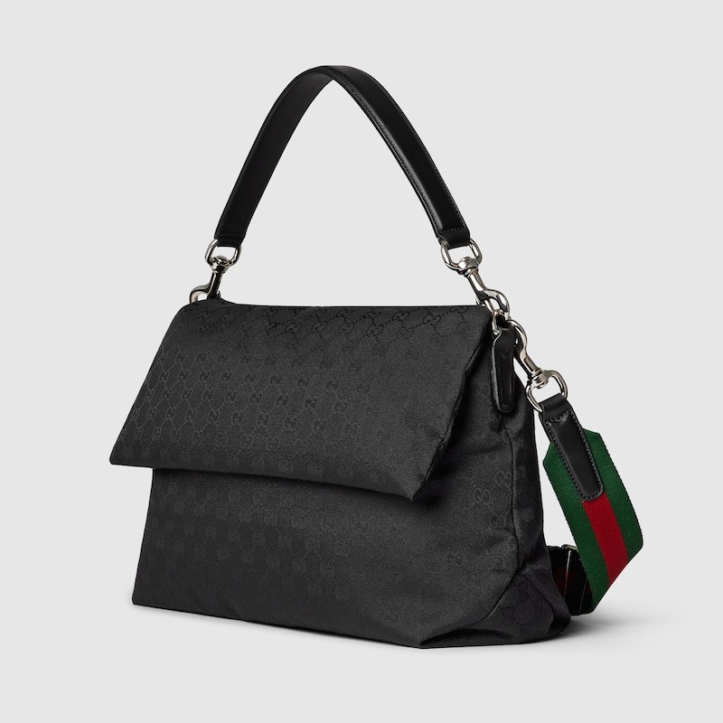 Gvc*1 Medium GG Crossbody Bag With Web Black For Men 14.2in/36cm 821616 FAEHA 1042