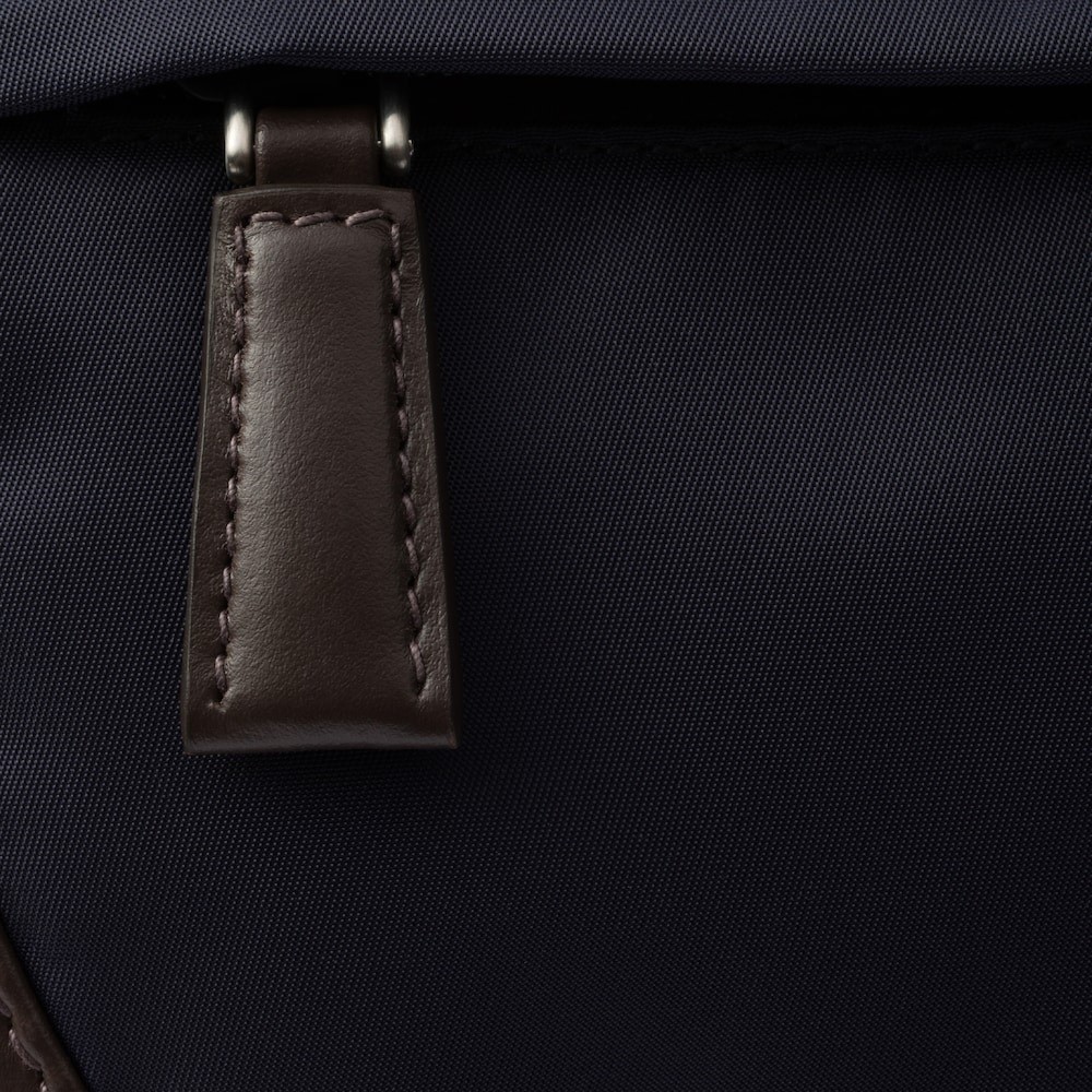 Pra*a Small Re-Nylon And Leather Shoulder Bag Blue For Men 8.9in/22.5cm 2VD066_384_F0C1B_V_OOF