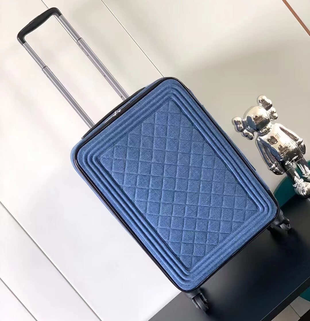 Ch**el Classic Suitcase Blue 19.7in/50cm