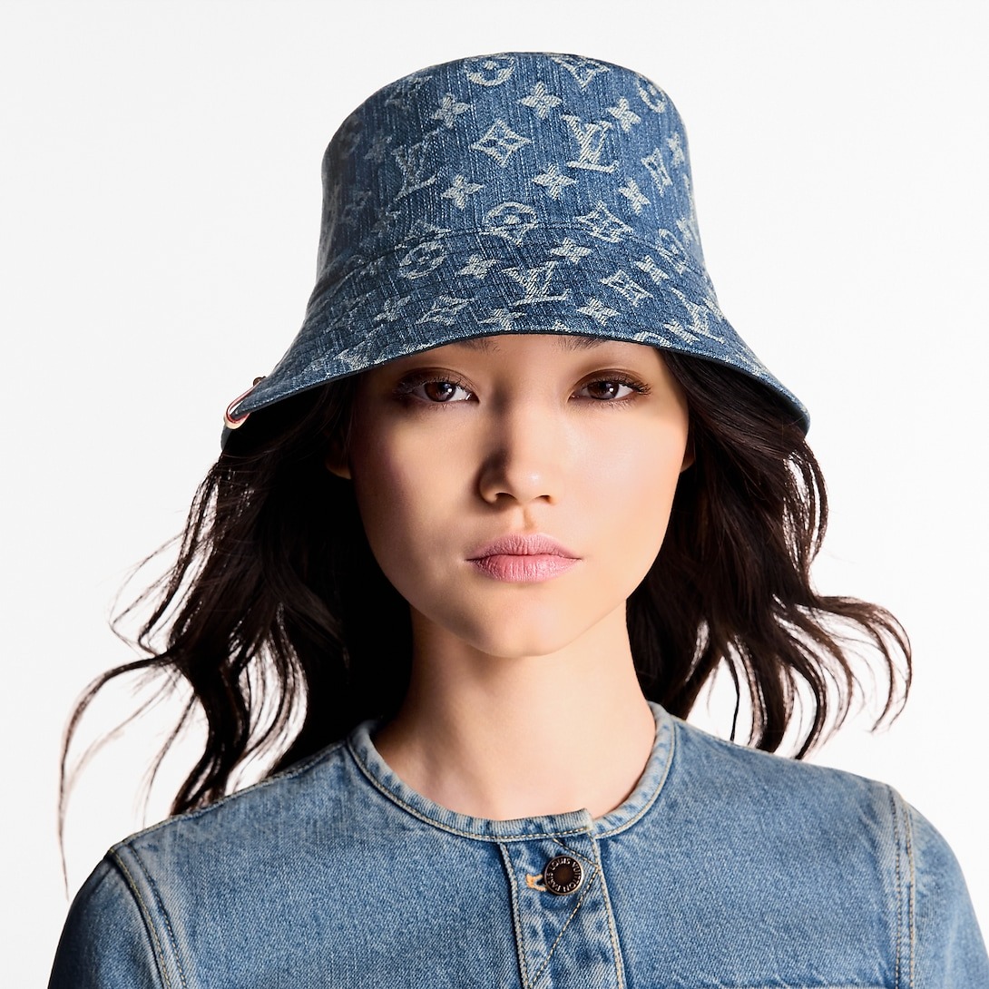 L0vis Vvtt0n Denim Bucket Hat Blue For Women M7951M