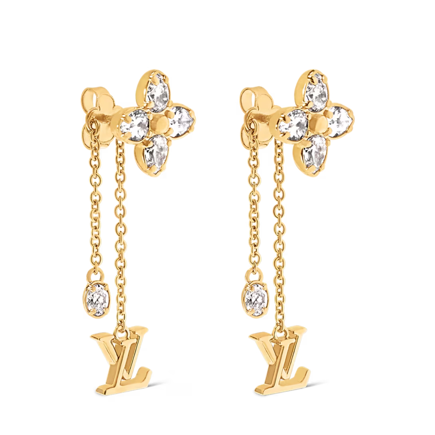 L0vis Vvtt0n LV Dazzle Earrings Gold-Toned For Women M01996