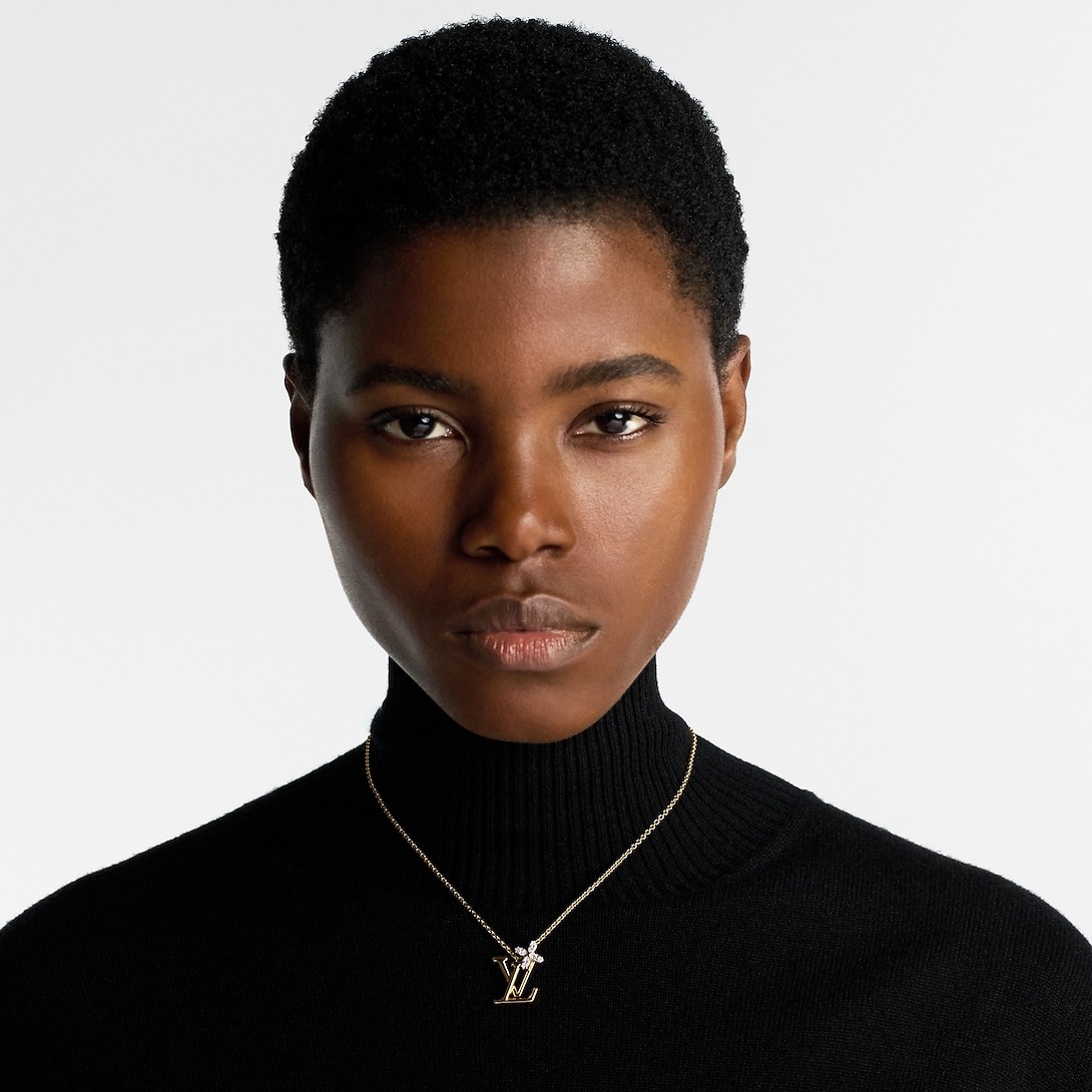 L0vis Vvtt0n LV Iconic Flower Necklace Gold-Toned For Women M02167