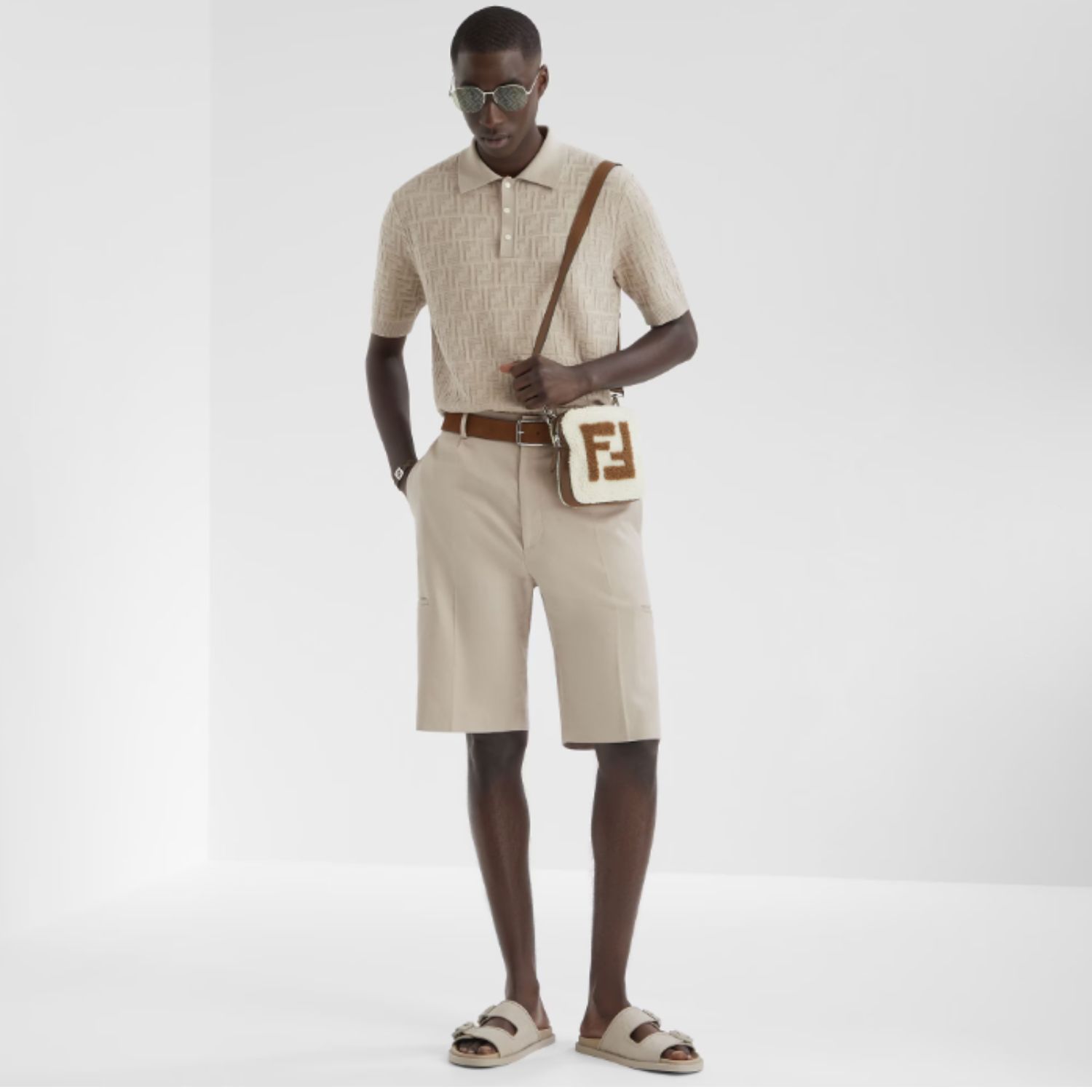 F**di Feel Sandals Beige For Men – 7X1604AN8BF0EJB