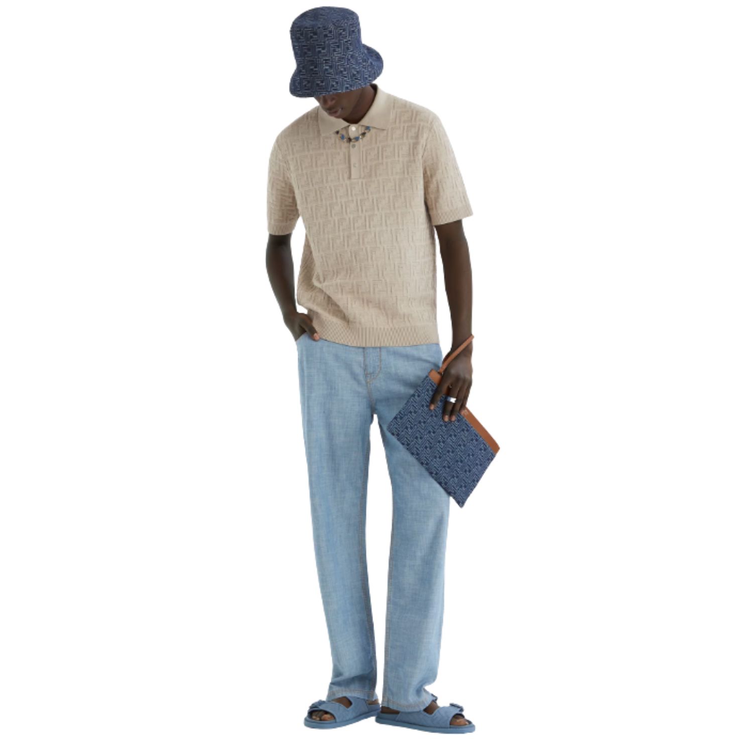 F**di Feel Sandals Blue For Men – 7X1604AN8BF12KC