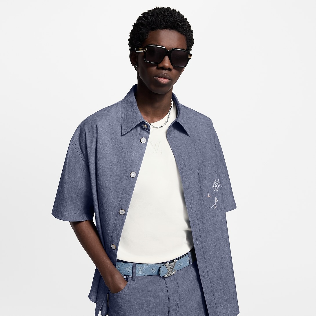 L0vis Vvtt0n LV Dimension 40mm Reversible Belt Blue For Men M4134U