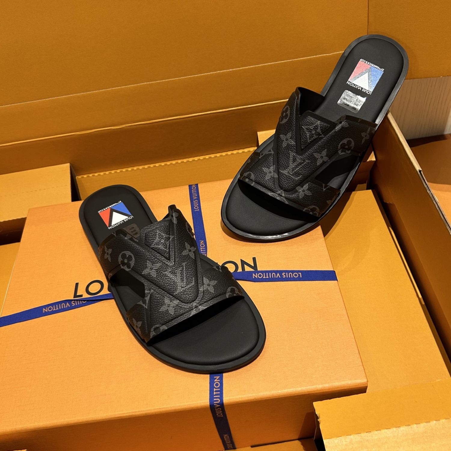 L0vis Vvtt0n Oasis Mule Monogram Black For Men