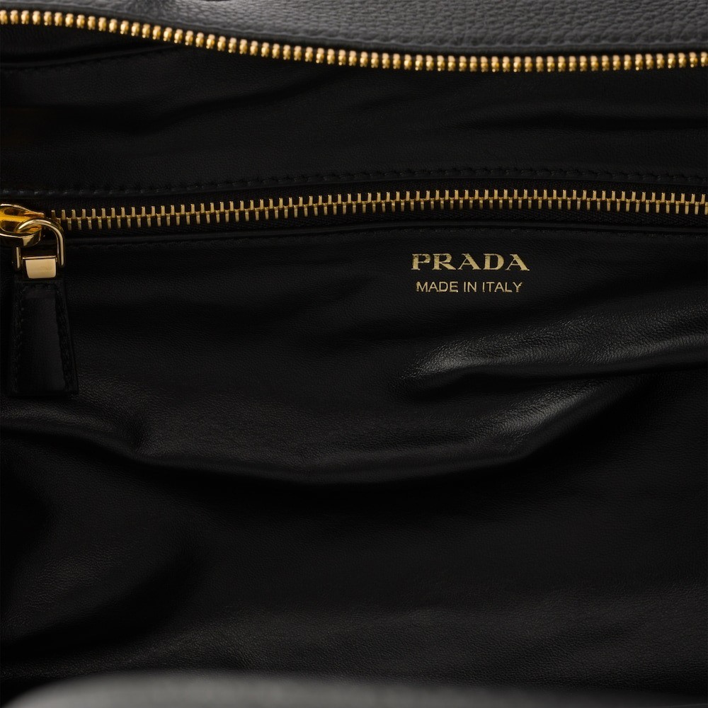 Pra*a Large Leather Top-Handle Bag Black For Men 13.4in/34cm 1BB128_2DKV_F0632_V_ONO