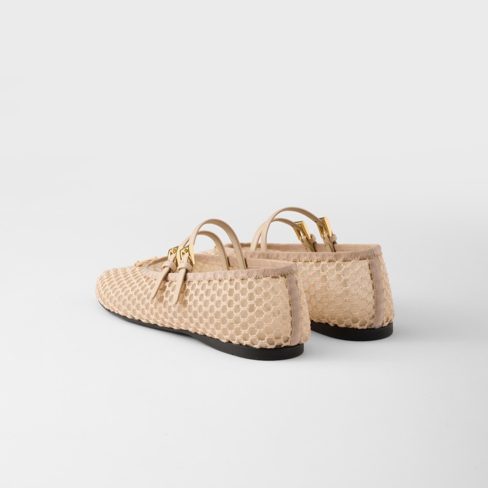 Pra*a Mesh Fabric Ballerinas Travertine Stone For Women 1F915N_099_F0485_F_005